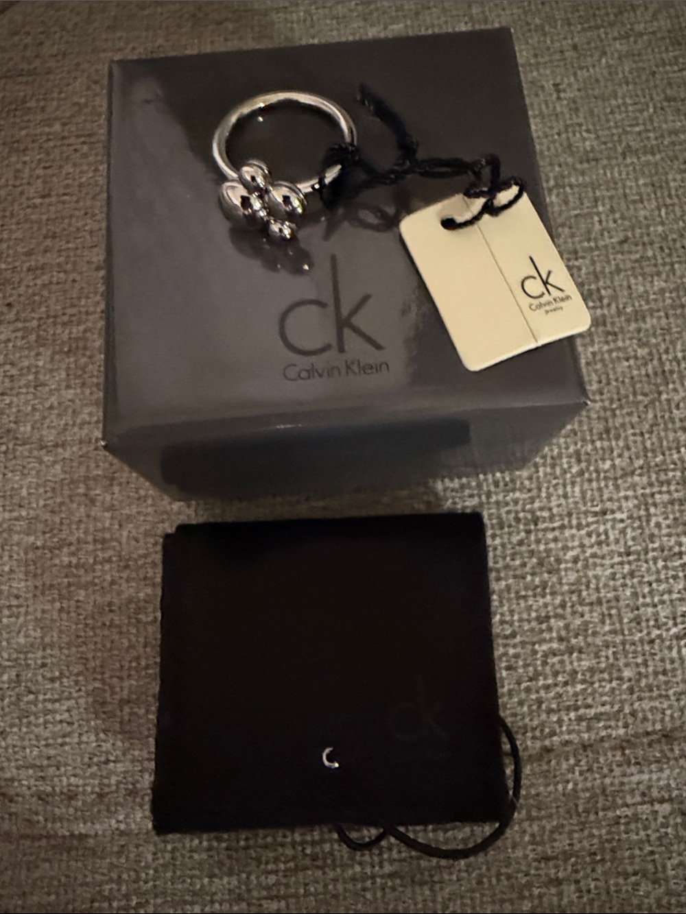 Calvin Klein Silver Fidget  Ring NWT Size 7